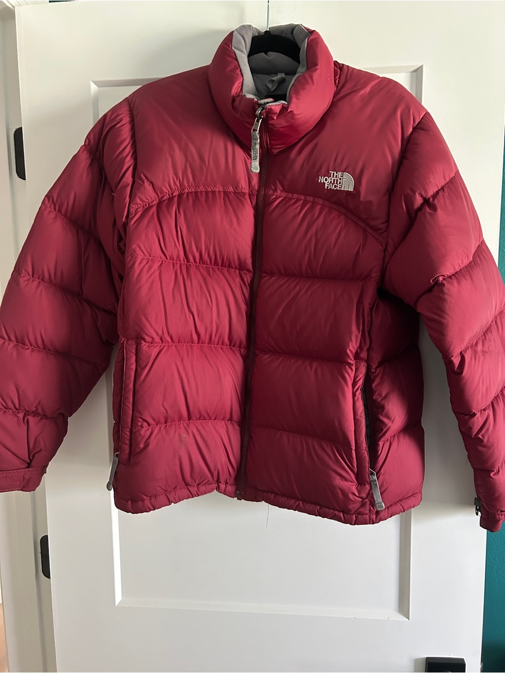 The North Face womens Red Puffer Jacket